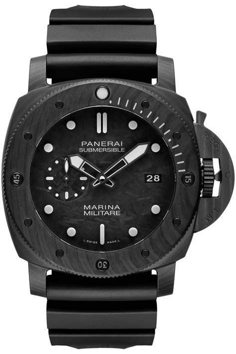 panerai submersible marina militare carbotech watch